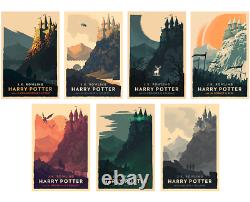 Olly Moss Harry Potter Giclee Prints Ltd. Edition Complete Set of 7 SOLD OUT