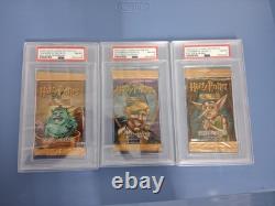 PSA 8 COMPLETE SET Harry Potter TCG Chamber Of Secrets Set Booster Pack WOTC