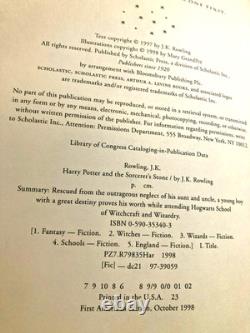 RARE EARLY EDITION! Harry Potter & the Sorcerer's Stone by J. K. Rowling (1998)