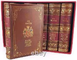 ROWLING- HARRY POTTER 7 book boxed, complete set, leather rebound