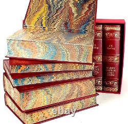 ROWLING- HARRY POTTER 7 book boxed, complete set, leather rebound