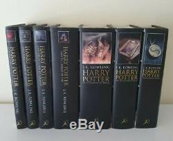 Rare Complete HARRY POTTER UK HARDCOVER ADULT BOXED SET 1-7 1st Ed JK Rowling
