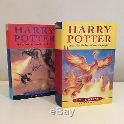 Rare Low Print Harry Potter Complete UK First Edition Hardcover Book Set