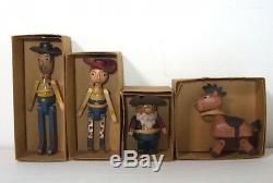 Toy Story Wooden Doll Woody/Jessie/Prospector/Bullseye Complete Set Young Epoch