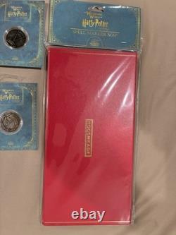 Universal Studios Harry Potter Spell Markers 11 Coins & Hogsmeade Map COMPLETE