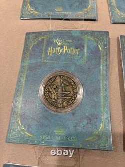 Universal Studios Harry Potter Spell Markers 11 Coins & Hogsmeade Map COMPLETE