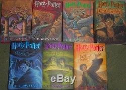 VG COMPLETE Set of 7 HC DJ First Editions 1st PRINT Harry Potter by J K Rowling