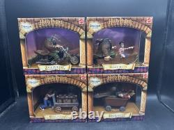 Vintage NEW Harry Potter Die-Cast Vehicles Complete Set Of 4 Motorcycle, Trolley