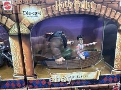 Vintage NEW Harry Potter Die-Cast Vehicles Complete Set Of 4 Motorcycle, Trolley