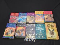 Vtg Harry Potter Complete Set Books 1-7 + Extras JK Rowling HC with Dust Jackets