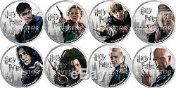 2020 Harry Potter Argent Coins Complet 8 Coin Set Withogp Et Argent Coa