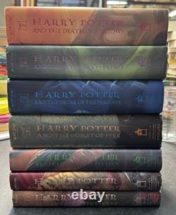 Coffret complet de la série HARRY POTTER 1-7 J. K. Rowling lot de première édition relié<br/>