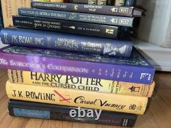 Coffret complet de livres reliés Harry Potter avec extras, lettre, cadeau - 18 livres