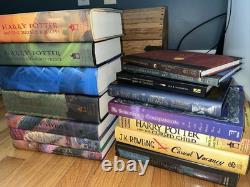 Coffret complet de livres reliés Harry Potter avec extras, lettre, cadeau - 18 livres