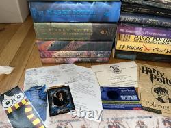 Coffret complet de livres reliés Harry Potter avec extras, lettre, cadeau - 18 livres