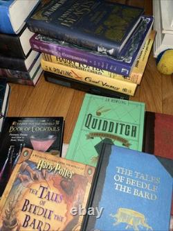 Coffret complet de livres reliés Harry Potter avec extras, lettre, cadeau - 18 livres