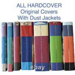 Coffret de livres Harry Potter Relié 1-7 Édition complète Première Édition Couvertures originales DJ