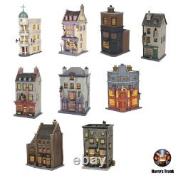 Collection complète de 9 bâtiments du village Harry Potter de Department 56 : Allée des Diagon Collection complète de 9 bâtiments du village Harry Potter de Department 56 : Allée des Diagon