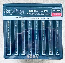 Collection complète des 8 films Harry Potter Steelbook 4K Ultra HD + Blu-ray Rare NEUF