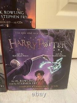 Collection complète des livres audio Harry Potter 1-7, lus par Stephen Fry, en format CD.