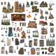 Collection Compl&egrave;te Du Village Harry Potter, Exp&eacute;rience 98-05, 61 B&acirc;timents/figurines