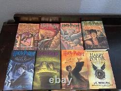 Collection complète en reliure rigide de Harry Potter Livres 1 à 8 Toutes premières éditions ! Quelques erreurs rares