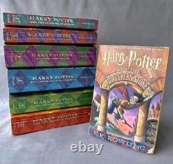Collection entière de la première édition 1ère impression de tous les 7 livres de poche Harry Potter
