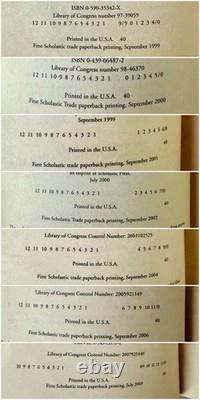 Collection entière de la première édition 1ère impression de tous les 7 livres de poche Harry Potter