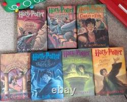 ENSEMBLE COMPLET HARRY POTTER HC, La plupart des 1ères éditions américaines. Rareté d'imprimerie dans le volume n°6