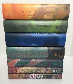 ENSEMBLE COMPLET Harry Potter J. K. Rowling 1-7 Quelques livres reliés en édition originale en très bon état