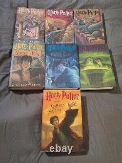 Ensemble Complet De Livres De Couverture Rigide Harry Potter Lot 1-7 Par Jk Rowling + Extras
