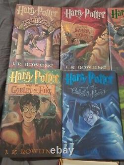 Ensemble Complet De Livres De Couverture Rigide Harry Potter Lot 1-7 Par Jk Rowling + Extras