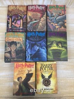 Ensemble complet Harry Potter 1-8 J. K. Rowling 1ère édition américaine HC DJ ensemble B