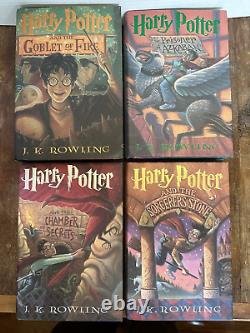 Ensemble complet Harry Potter HCDJ 1-7 + L'Enfant Maudit 1ère édition US + Le Scarabée Barde +