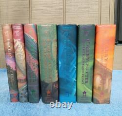 Ensemble complet Lot 7 Harry Potter HC/DJ Toutes les éditions américaines 1ère édition mentionnées Beau set