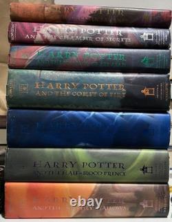 Ensemble complet de 7 livres Harry Potter, première édition/impression américaine (1998-2000)