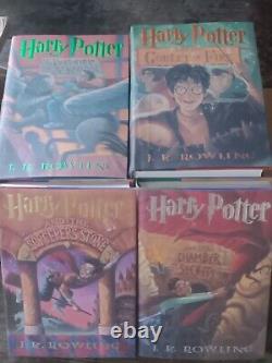 Ensemble complet de Harry Potter en couverture rigide, livres 1-7 Première édition américaine avec jaquettes