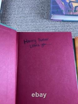 Ensemble complet de Harry Potter en édition reliée, 1ère édition américaine, 2 livres sont des 1ères impressions