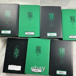 Ensemble complet de livres HARRY POTTER en reliure rigide vert Slytherin avec jaquettes 1-7