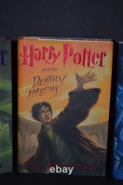Ensemble complet de livres en couverture rigide Harry Potter 1-7 1ère édition américaine J.K. Rowling