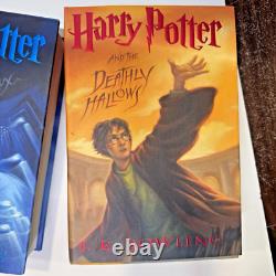 Ensemble complet de livres en format relié Harry Potter 1-7 Première édition américaine Rowling en excellent état