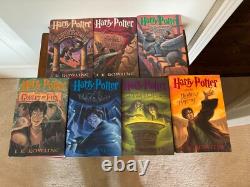 Ensemble complet de livres en reliure rigide Harry Potter 1-7 1ère édition américaine J. K. Rowling