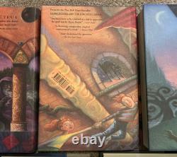 Ensemble complet de livres reliés Harry Potter 1-7 J K Rowling avec jaquettes 1ère édition