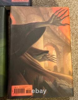Ensemble complet de livres reliés Harry Potter 1-7 J K Rowling avec jaquettes 1ère édition