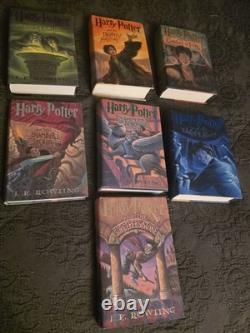 Ensemble complet de livres reliés Harry Potter 1-7 Première édition (J. K. Rowling)