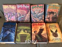 Ensemble complet des livres HARRY POTTER (1-7+) Tous en hardcover/jaquettes de protection, premières éditions