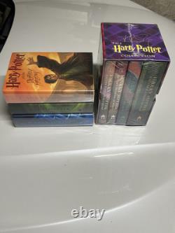 Ensemble complet des livres Harry Potter en édition reliée, première édition américaine 1 à 7 de JK Rowling