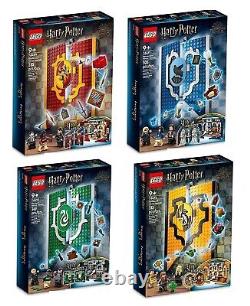 Ensemble de 4 BANNIÈRES DE MAISONS Lego Harry Potter 76409 76410 76411 76412 Neuf dans la boîte