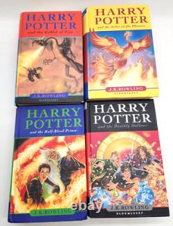 Ensemble de livres Harry Potter Bloomsbury TOUT EN RELIEF Première édition au Royaume-Uni Complet 1-7 TB