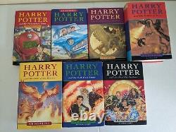 Ensemble de livres Harry Potter Bloomsbury TOUT EN RELIÉS Première édition britannique complète 1-7